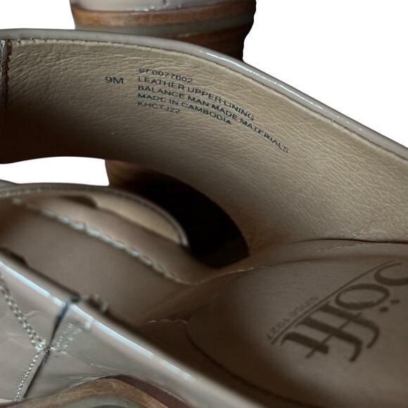 NWB Sofft Sheila Taupe Leather Heeled Sandals Size 9 Open Toe Comfort Block Heel - Picture 7 of 7